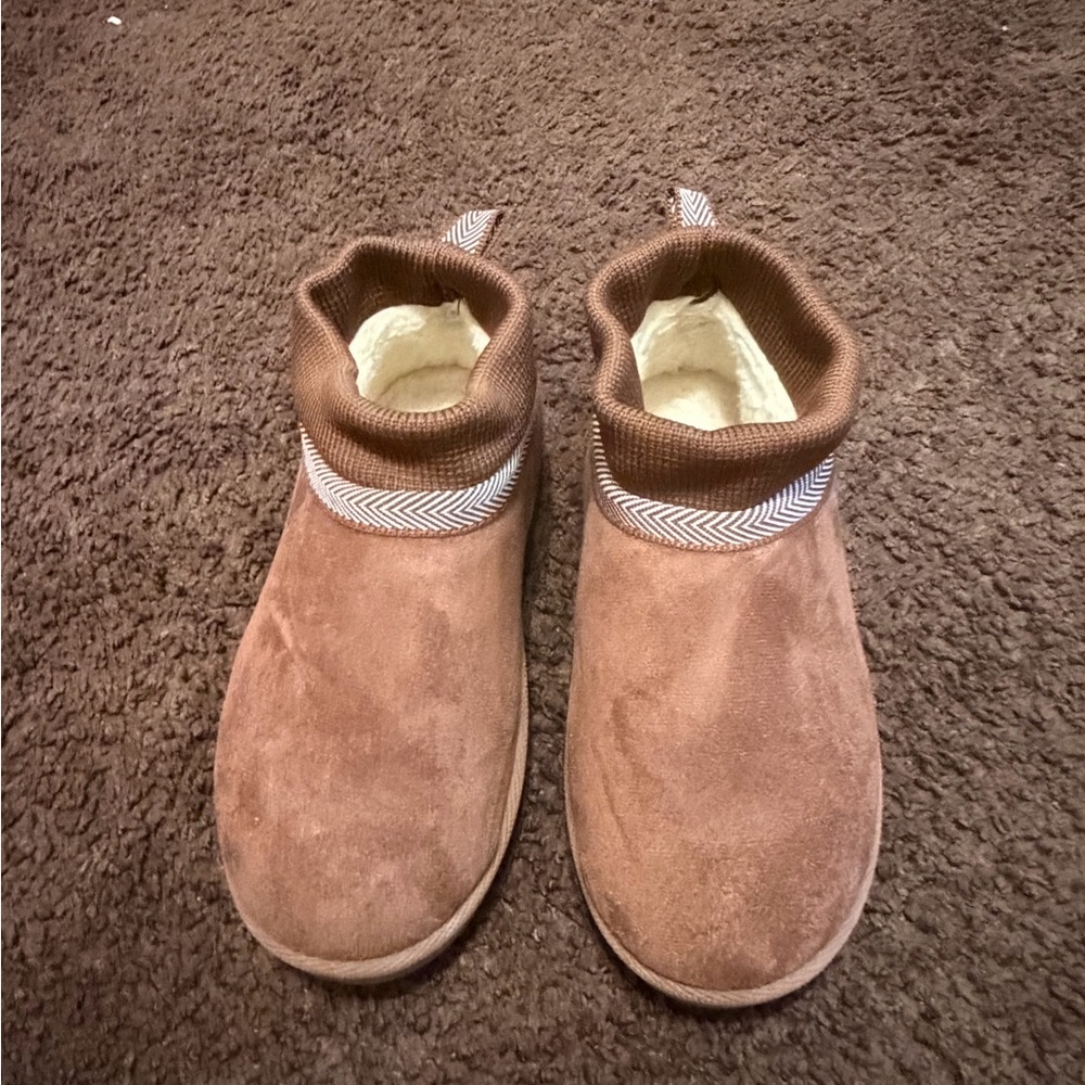 BearPaw Brown Slip-On Faux Fur Lined Shoe